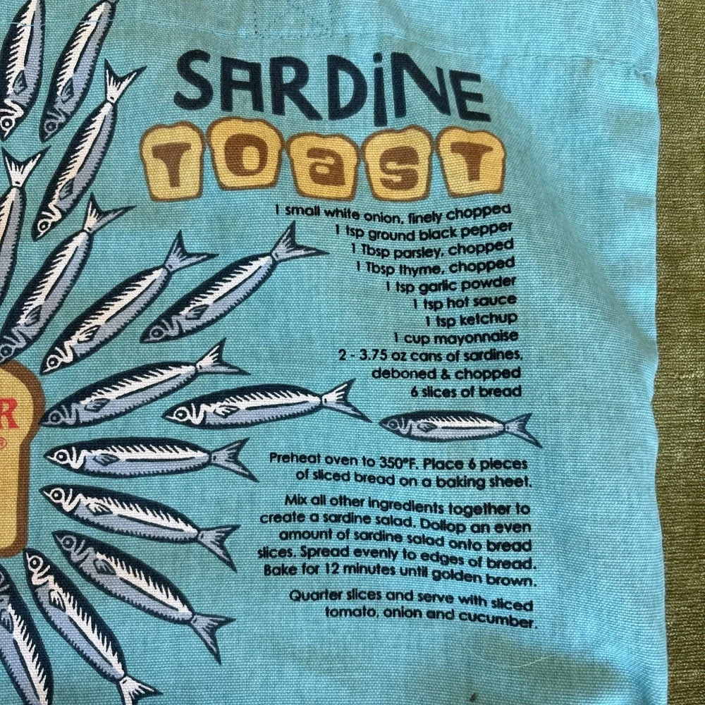 Trader Joe's Reusable Fabric Tote Bag SARDINES Market Shopping Retired from 2023